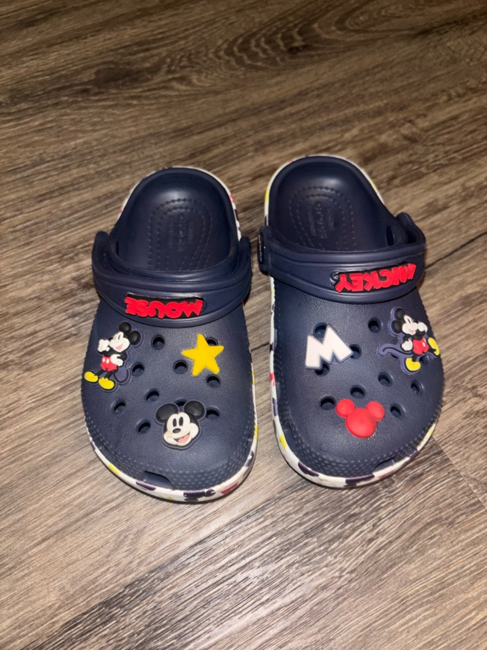 CROCS Navy Kids Mickey Mouse Clogs with Charms
